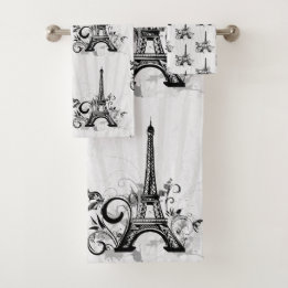Paris Tour Eiffel Noir Blanc Élégant Flourdissant