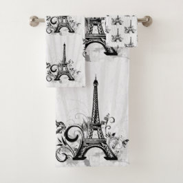 Paris Tour Eiffel Noir Blanc Élégant Flourdissant