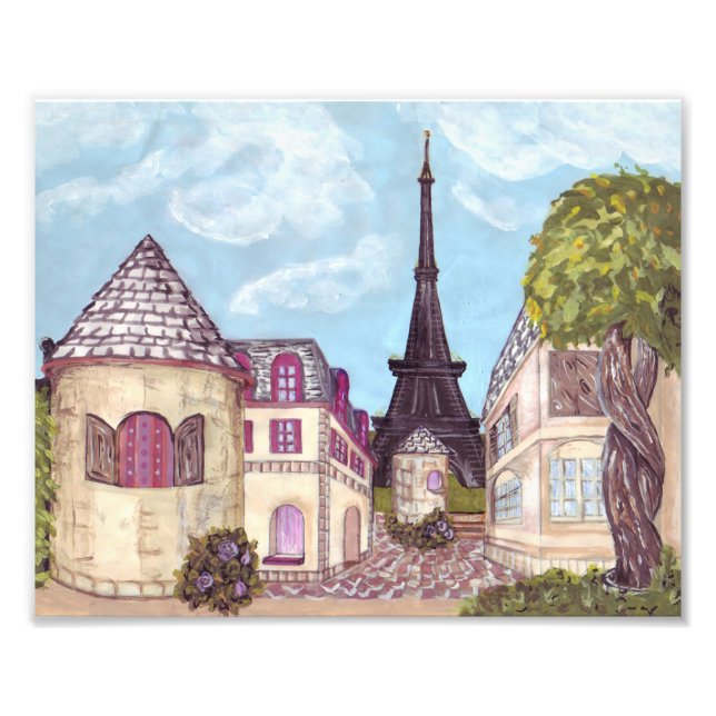 Paris Tour Eiffel paysage inspiré 10x8in photo (Devant)