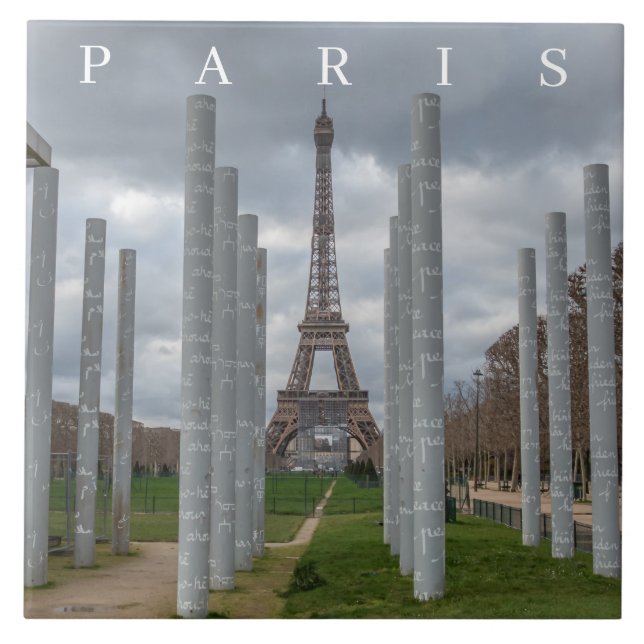 Paris Tour Eiffel vue carreaux en céramique (Devant)