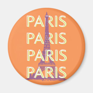 Paris, Travel Art, Retro Art Magnet