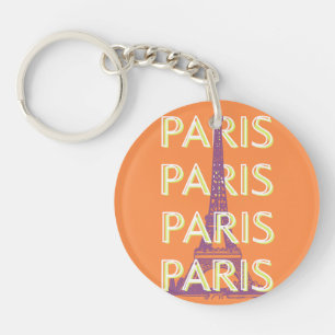 Paris, Travel Art, Retro Art Schlüsselanhänger