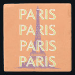 Paris, Travel Art, Retro Art Steinuntersetzer<br><div class="desc">Ein schönes Retro-Pariser Reisekunst-Design mit dem berühmten Eiffelturm. Es ist eine perfekte Ergänzung zu jedem Ort und würde eine große Ergänzung Ihres Lebens.</div>