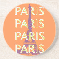 Paris, Travel Art, Retro Travel Art, Orange