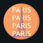 Paris, Travel Art, Retro Travel Art, Orange Magnet<br><div class="desc">Ein schönes Retro-Pariser Reisekunst-Design mit dem berühmten Eiffelturm. Es ist eine perfekte Ergänzung zu jedem Ort und würde eine große Ergänzung Ihres Lebens.</div>