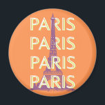 Paris, Travel Art, Retro Travel Art, Orange Magnet<br><div class="desc">Ein schönes Retro-Pariser Reisekunst-Design mit dem berühmten Eiffelturm. Es ist eine perfekte Ergänzung zu jedem Ort und würde eine große Ergänzung Ihres Lebens.</div>