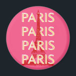Paris, Travel Art, Retro Travel Art, Rosa Magnet<br><div class="desc">Ein schönes Retro-Pariser Reisekunst-Design mit dem berühmten Eiffelturm. Es ist eine perfekte Ergänzung zu jedem Ort und würde eine große Ergänzung Ihres Lebens.</div>
