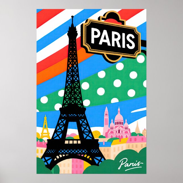 Paris Travel   Pop Art Poster (Vorne)