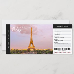 Paris Trip Boarding Pass Reisetag Ticket