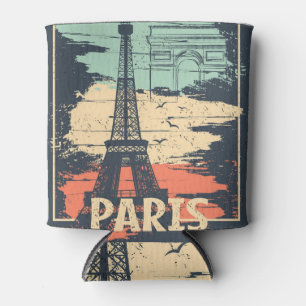 Paris Typografie: abstraktes Eiffelposter. Dosenkühler