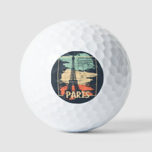 Paris Typografie: abstraktes Eiffelposter. Golfball