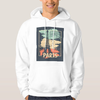 Paris Typografie: abstraktes Eiffelposter. Hoodie