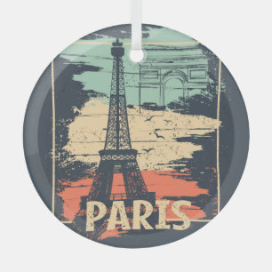 Paris Typografie: abstraktes Eiffelposter. Ornament Aus Glas