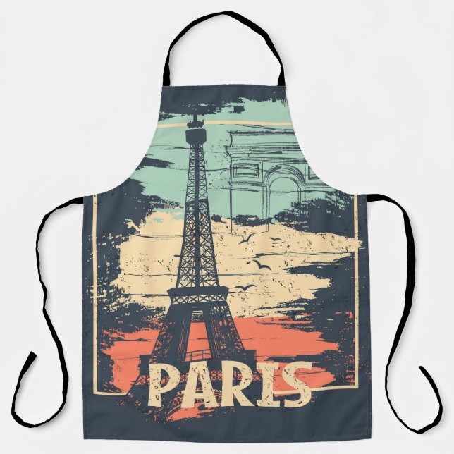 Paris Typografie: abstraktes Eiffelposter. Schürze (Vorderseite)