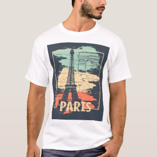 Paris Typografie: abstraktes Eiffelposter. T-Shirt