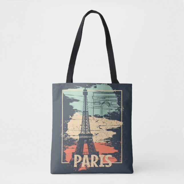 Paris Typografie: abstraktes Eiffelposter. Tasche (Vorderseite)