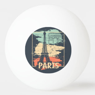 Paris Typografie: abstraktes Eiffelposter. Tischtennisball