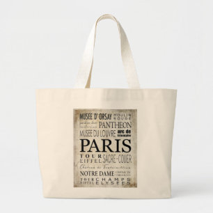 Paris-Typografie - Untergrundbahn-Art Jumbo Stoffbeutel
