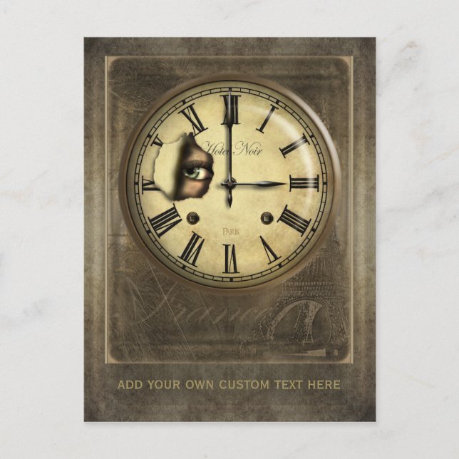 Paris Uhr Personalisierte Postkarte beobachten (Vorderseite)