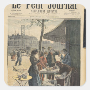 Paris um sechs Uhr morgens Quadratischer Aufkleber