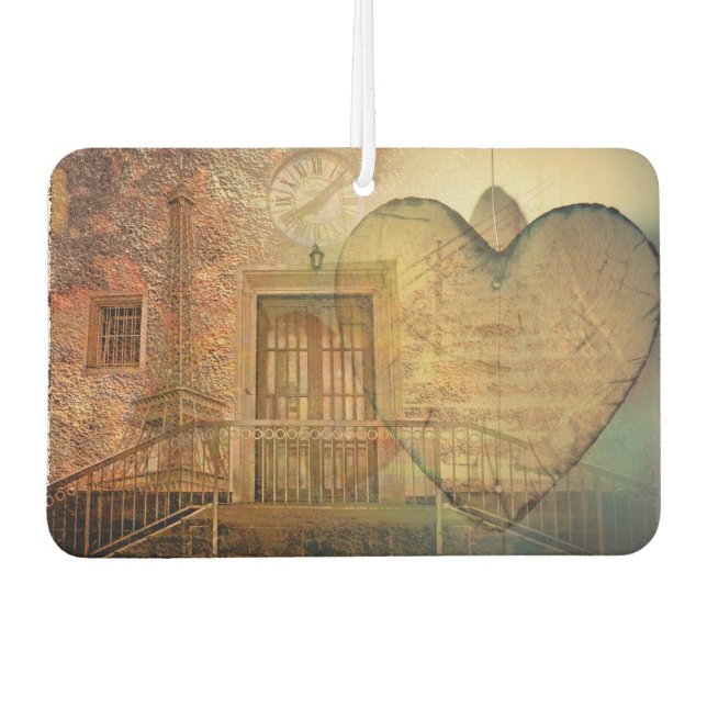 Paris und Herz Collage Autolufterfrischer (Vorderseite)