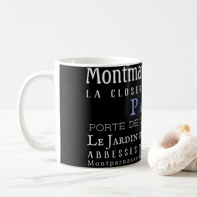 Paris und seine Sehenswürdigkeiten Kaffeetasse (Mit Donut)