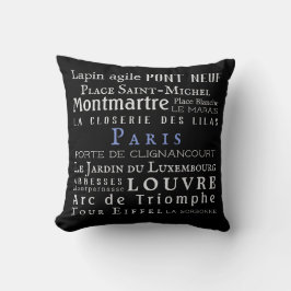 Paris und seine Sehenswürdigkeiten Kissen