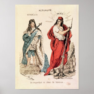 Paris und Versailles Glaring aufeinander, 1871 Poster