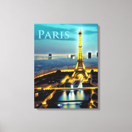 Paris unter einem türkisfarbenen Twilight Sky Leinwanddruck