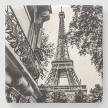 Paris Untersetzer in Schwarz und Weiß