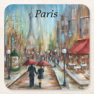 Paris-Untersetzer Rechteckiger Pappuntersetzer