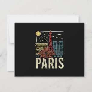 Paris Urlaub, Frankreich Ferien, Eiffelturm, Liebe RSVP Karte