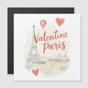 Paris Valentine Wasserfarbe – Eiffelturm Liebe Magnetkarte