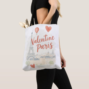 Paris Valentine-Wasserfarbe – Eiffelturm Liebe Tasche