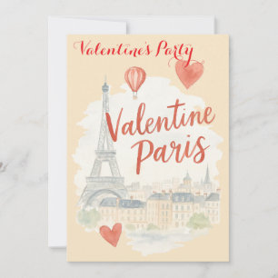 Paris Valentinstag Einladung mit Eiffelturm