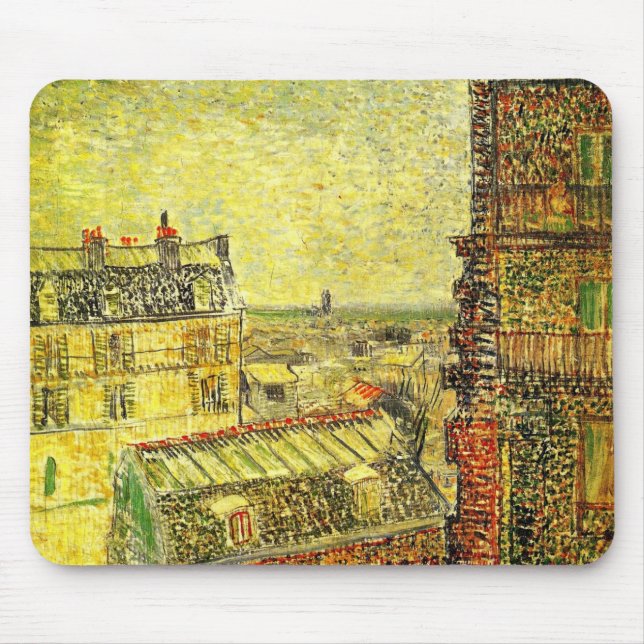 Paris View von Vincent's Room von Vincent van Gogh Mousepad (Vorne)