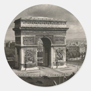 Paris Vintag Arc de Triomphe 1943 Runder Aufkleber