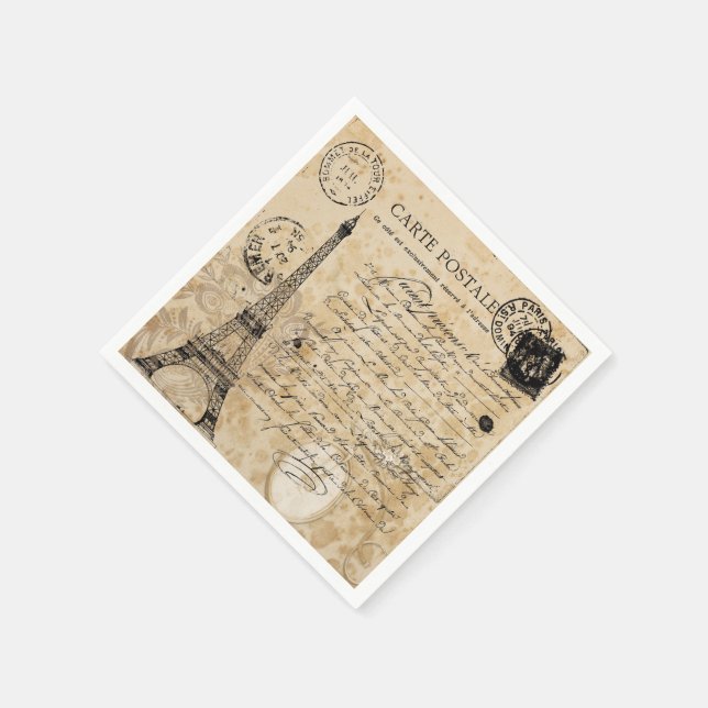 Paris Vintag Eiffelturm Serviette (Ecke)