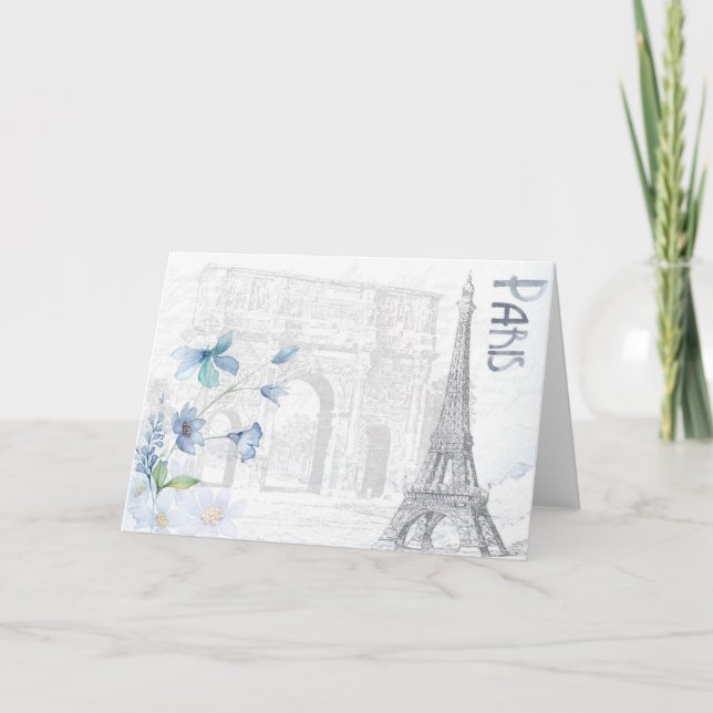 Paris Vintag Feiertagskarte (Vorderseite)