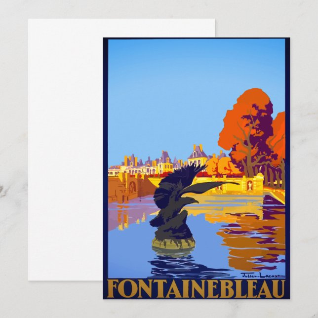 Paris Vintag Fontainebleau Karte (Vorne/Hinten)