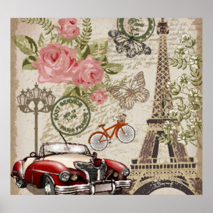 Paris Vintag: Postkartenstil Poster