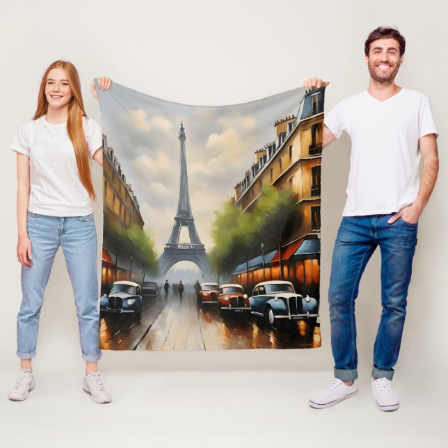 Paris Vintage Aquarellmalerei Fleecedecke (Beispiel)