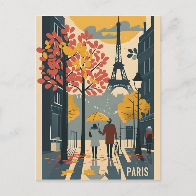 Paris Vintage Art Postkarte (Vorderseite)