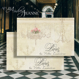 Paris Vintage Blumenschrift Ephemere Seidenpapier
