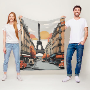 Paris Vintage-Plakat Fleecedecke