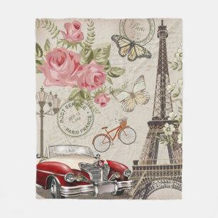 Paris Vintage Postkarte. Fleecedecke