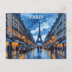 Paris Vintage Reise Tourismus Fügen Postkarte