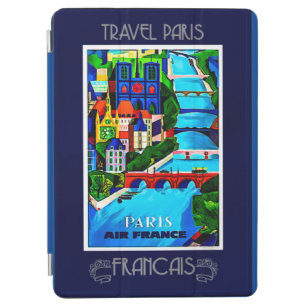 Paris, Vintage Reiseplakat, farbenfroh iPad Air Hülle
