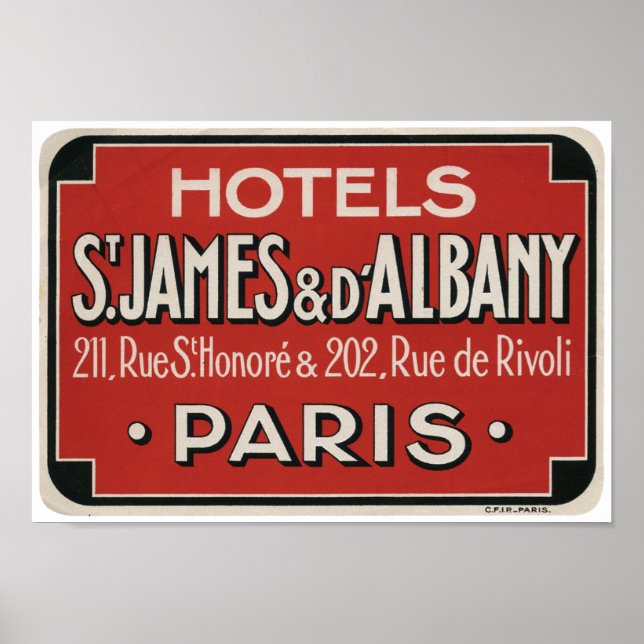 Paris Vintage Travel Label Poster (Vorne)