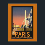 Paris Vintage Travel Poster Postkarte<br><div class="desc">Wunderschönes Vintages französisches Reiseplakat,  das die Stadt Paris bewirbt.</div>